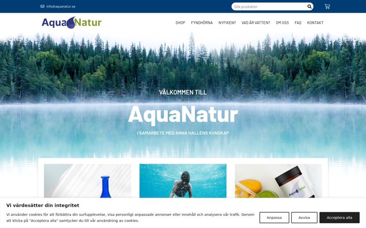 Екранна снимка на aquanatur.se