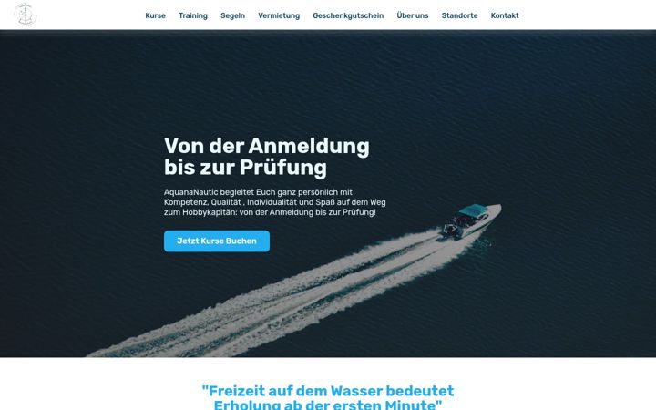 Screenshot of aquanautic-bootsschule.de