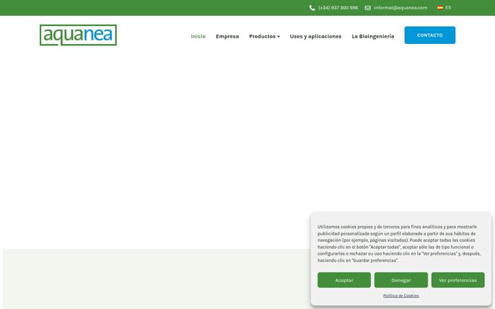 Snímek obrazovky aquanea.com