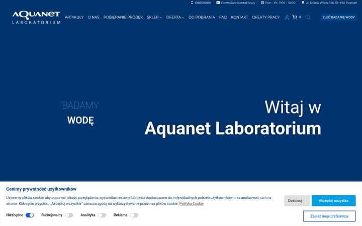 Screenshot του aquanet-laboratorium.pl