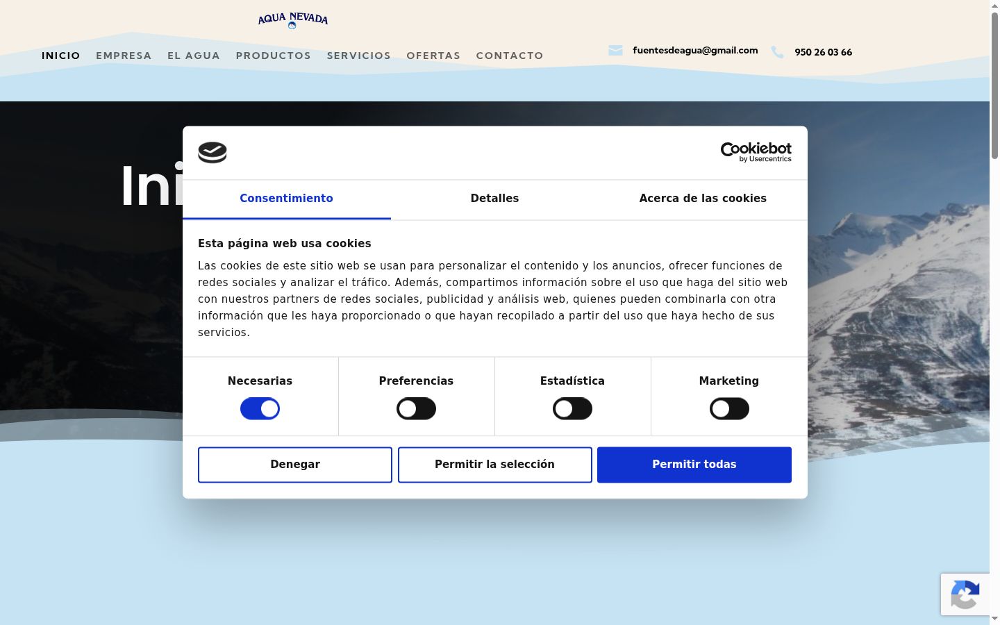 Screenshot des Einwilligungsbanners vor jeglicher Interaktion