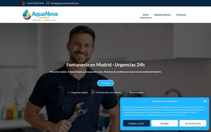 Snímek obrazovky aquanovamadrid.com