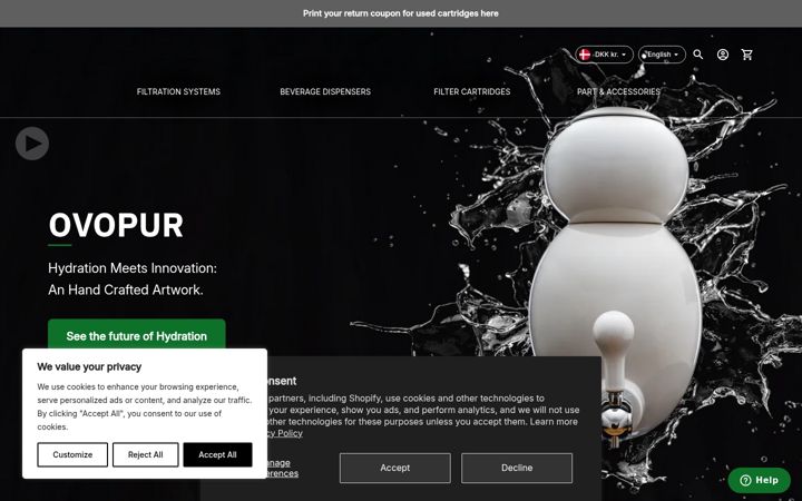 Screenshot of aquaovo.com