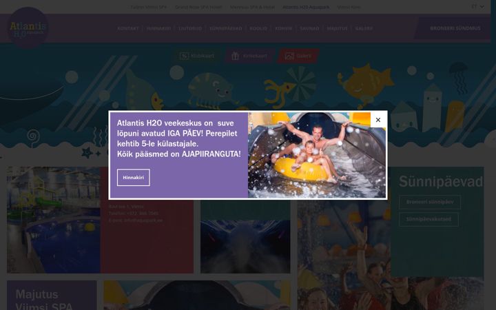 Screenshot of aquapark.ee