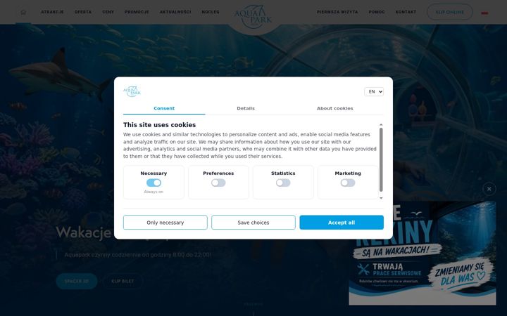 Screenshot of aquaparkreda.pl
