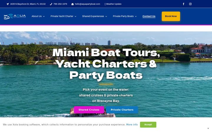 Snímek obrazovky aquapartyboat.com