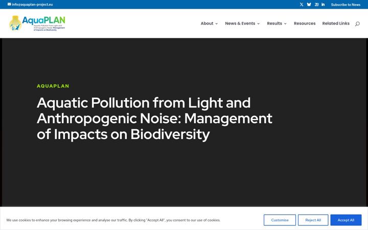 Screenshot of aquaplan-project.eu