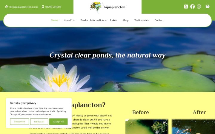 Screenshot ta' aquaplancton.co.uk