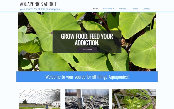 Captură de ecran a aquaponicsaddict.com