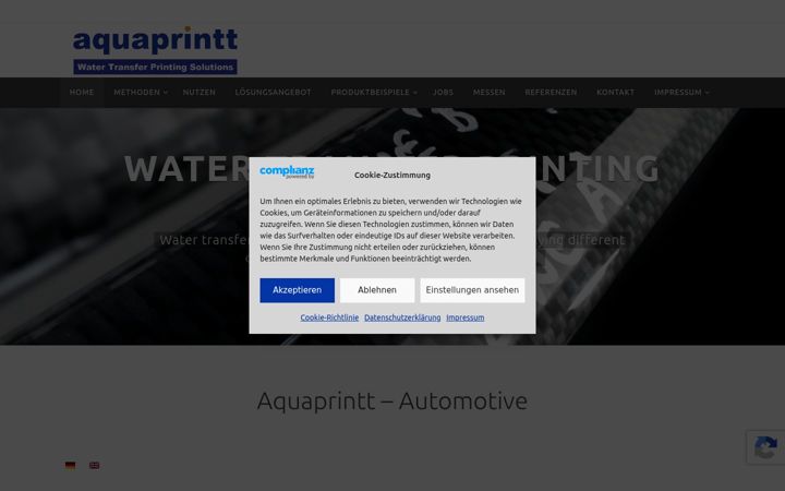 Snímek obrazovky aquaprintt.de