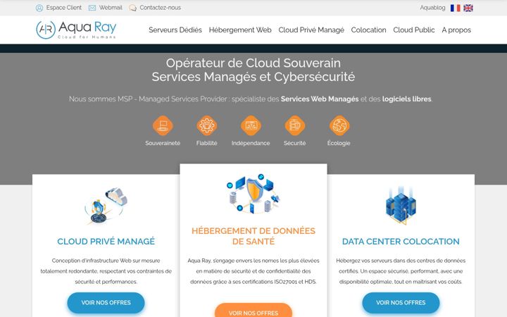 Screenshot of aquaray.com