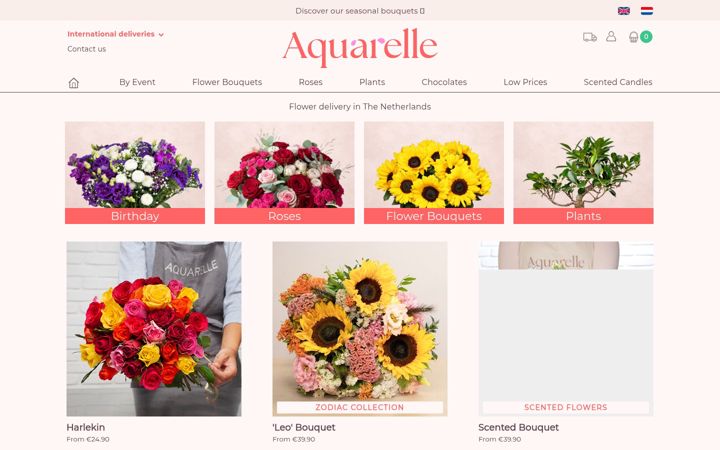 Screenshot of aquarelle.nl
