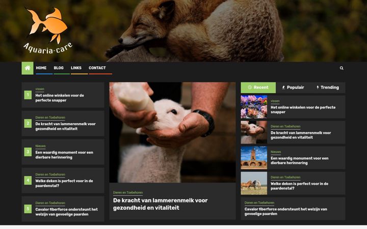 Screenshot von aquaria-care.nl