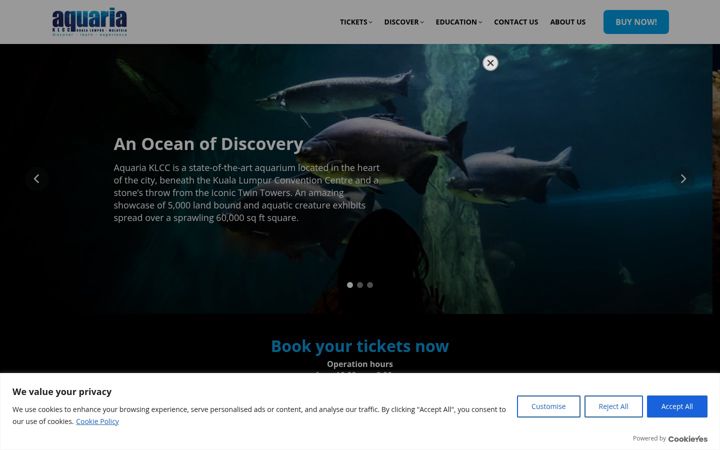 Screenshot van aquariaklcc.com