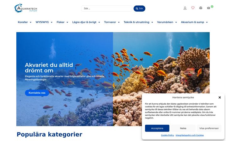 Zrzut ekranu aquariatech.se