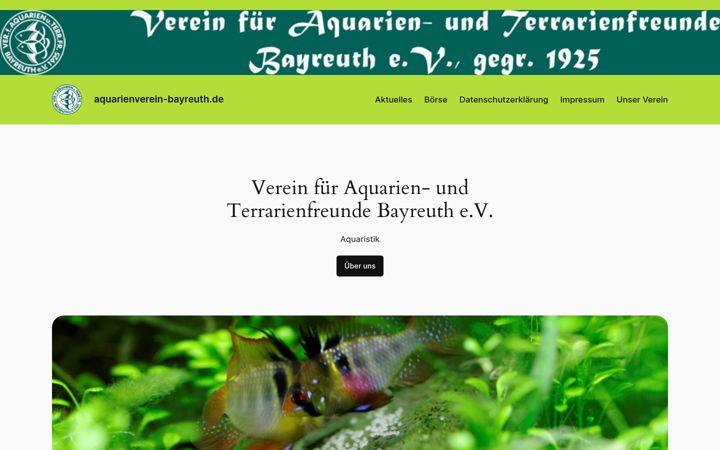 Screenshot of aquarienverein-bayreuth.de