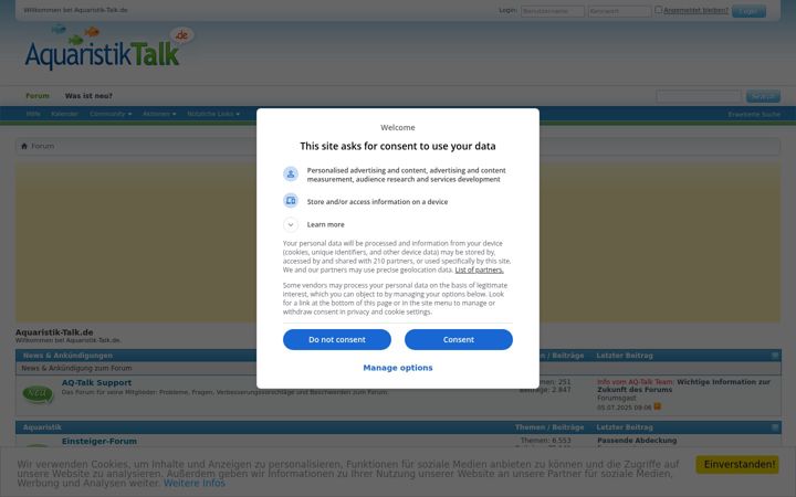 Ekrano kopija aquaristik-talk.de
