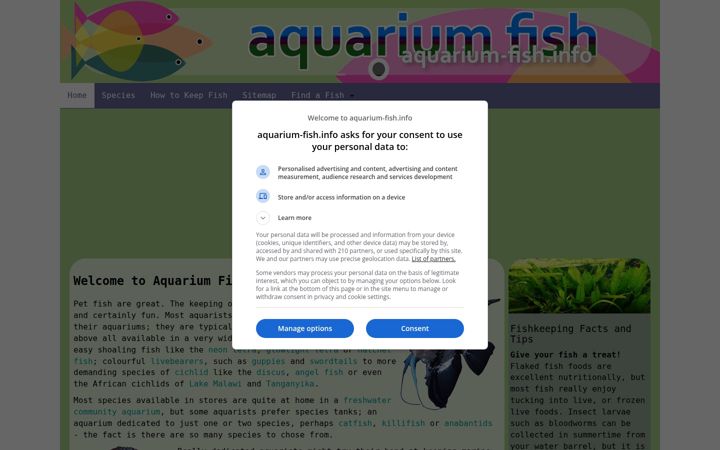 Screenshot of aquarium-fish.info