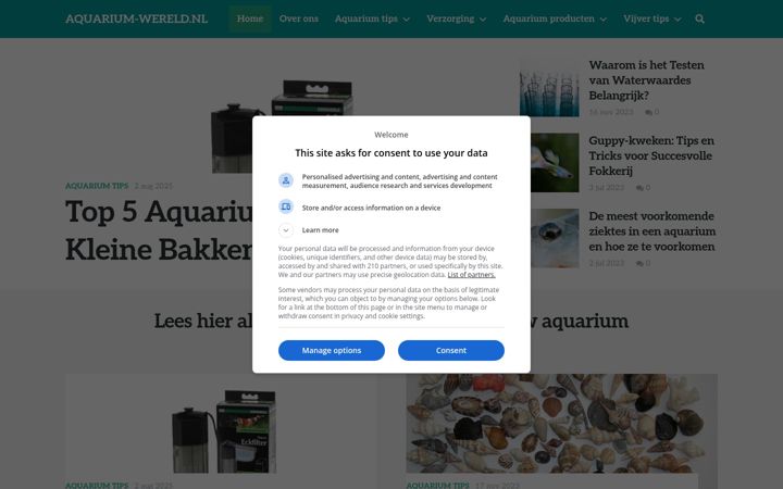 Screenshot of aquarium-wereld.nl