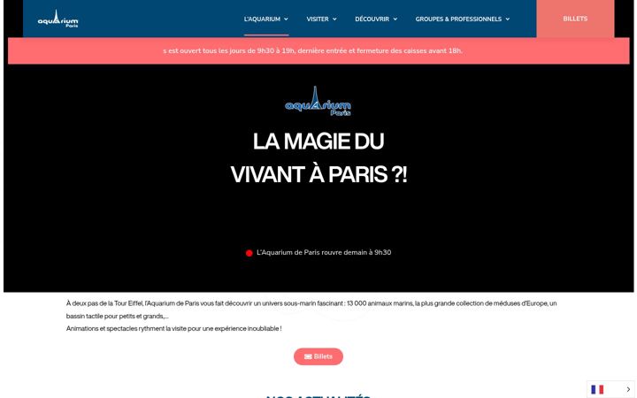 Screenshot di aquariumdeparis.com