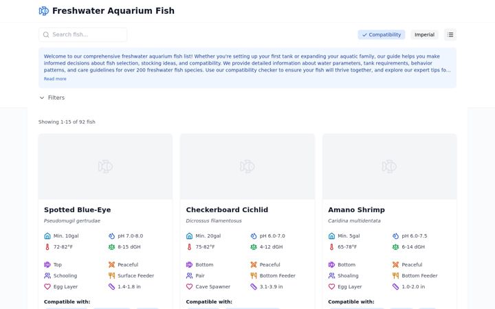Screenshot di aquariumfishlist.de