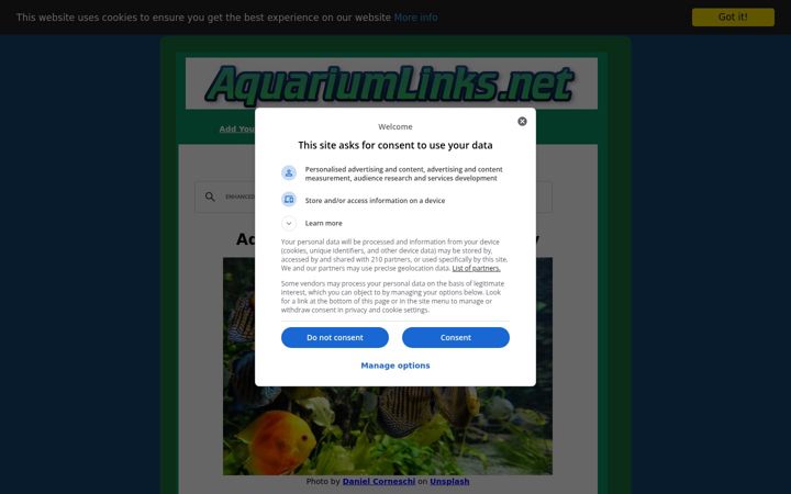 Screenshot of aquariumlinks.net