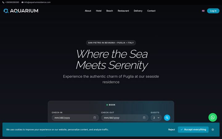 Screenshot di aquariumresidence.com