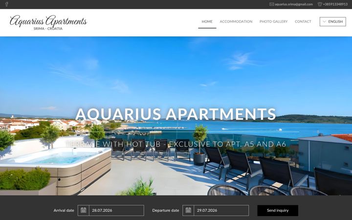 Screenshot of aquarius-apartments.com