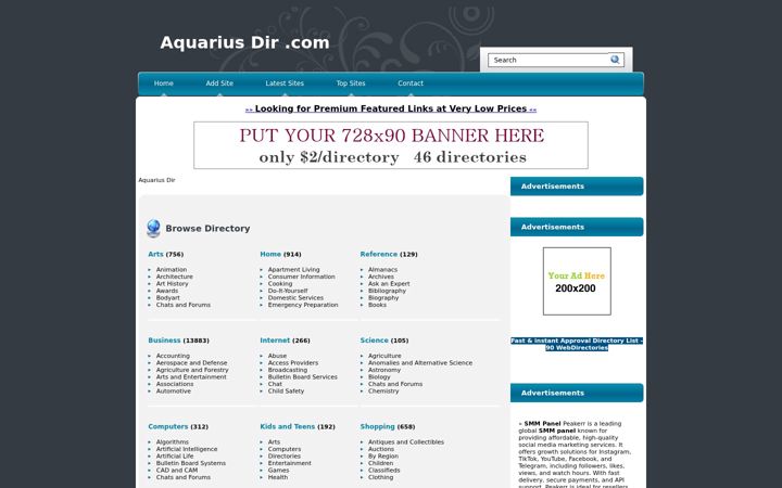 Screenshot of aquarius-dir.com