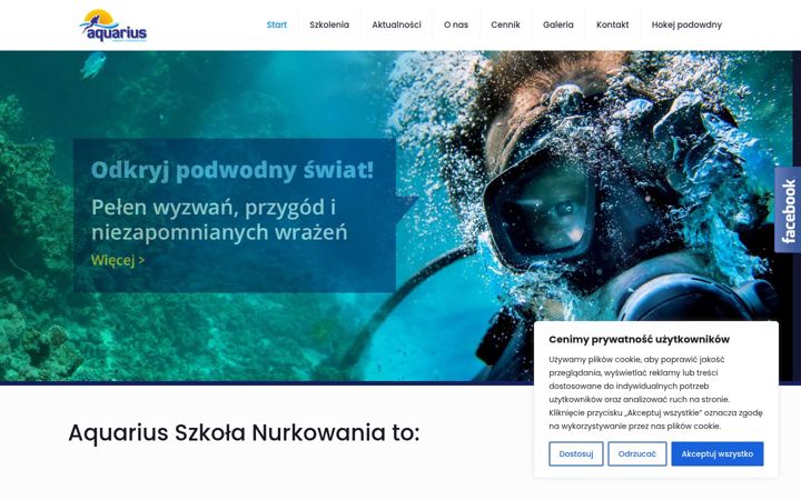Screenshot of aquarius-nurkowanie.com