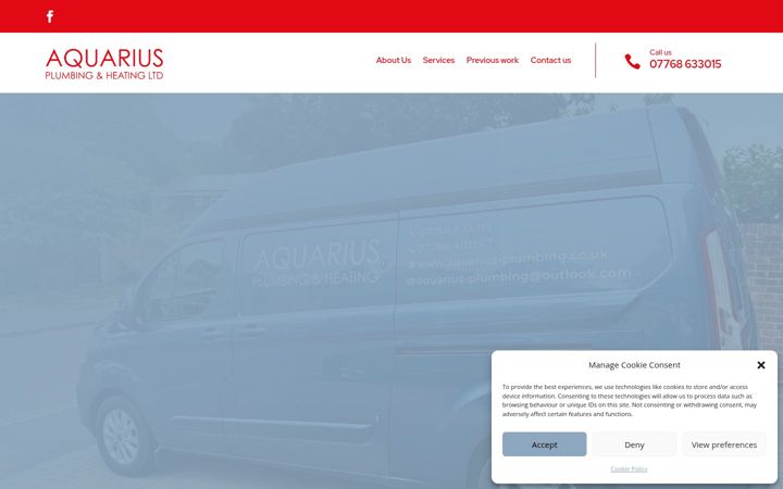 Screenshot of aquarius-plumbing.co.uk