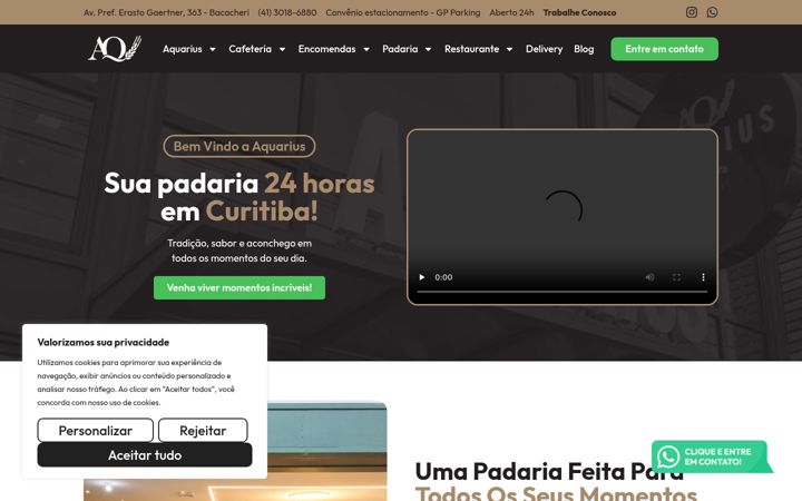 Zrzut ekranu aquariuscuritiba.com.br
