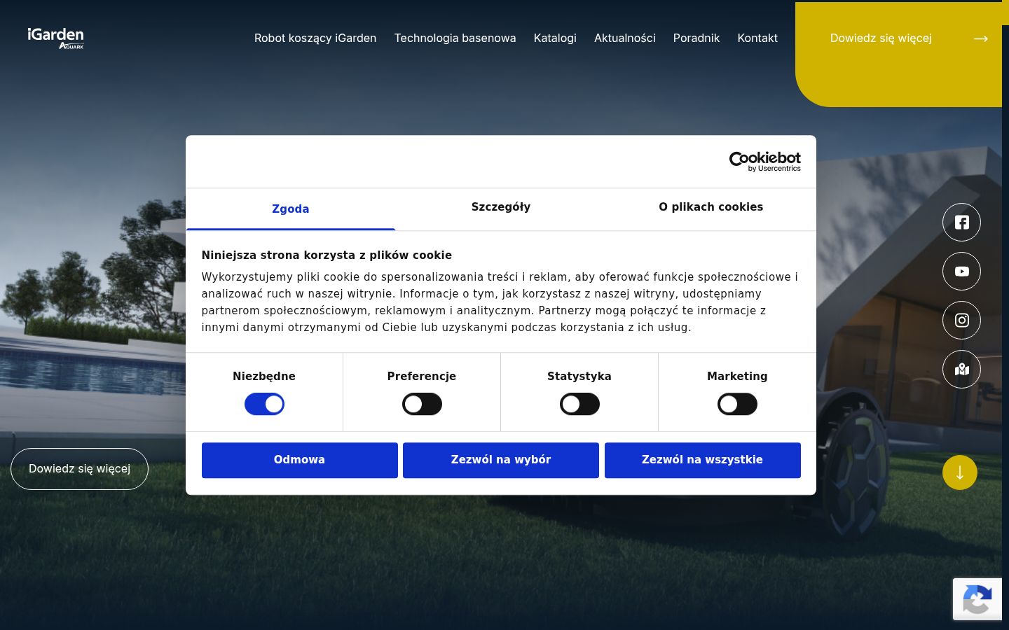 Screenshot tal-banner tal-kunsens muri qabel kwalunkwe interazzjoni
