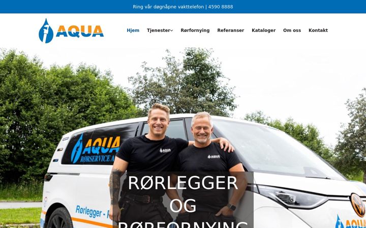 Screenshot of aquarorservice.no