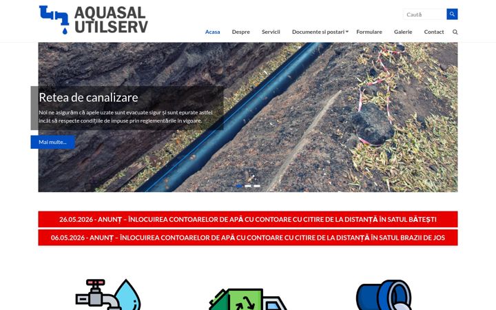 Screenshot ta' aquasalutilserv.ro