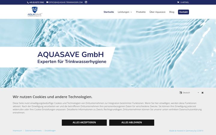 Ekrano kopija aquasave-trinkwasser.com