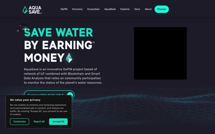 Screenshot of aquasave.io