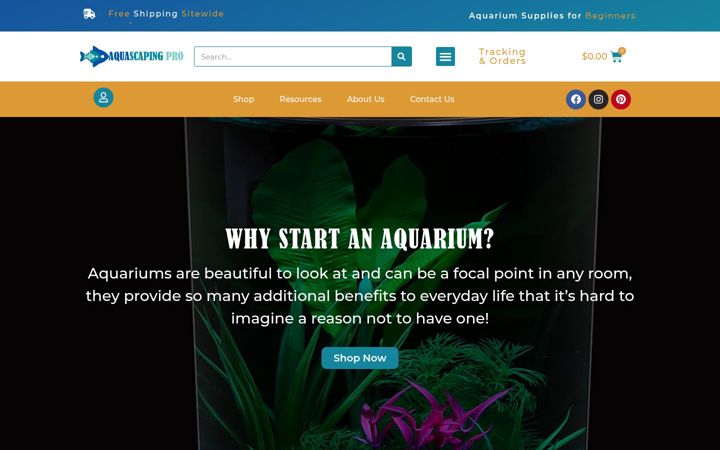 Screenshot of aquascapingpro.com