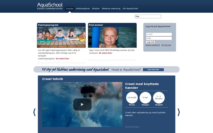 Screenshot ta' aquaschool.dk