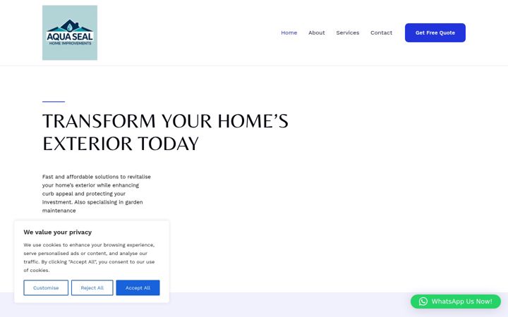 Screenshot of aquasealhomeimprovements.ie