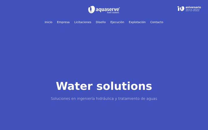 Captura de pantalla de aquaserve.es
