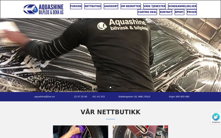 Screenshot of aquashine.no