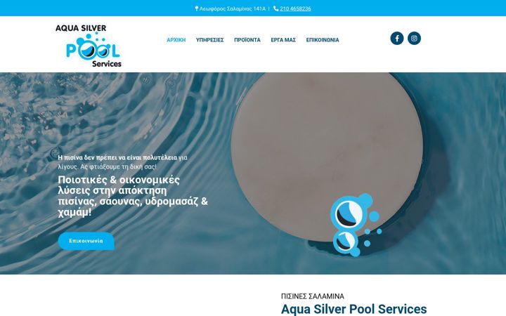 Screenshot of aquasilverpools.gr