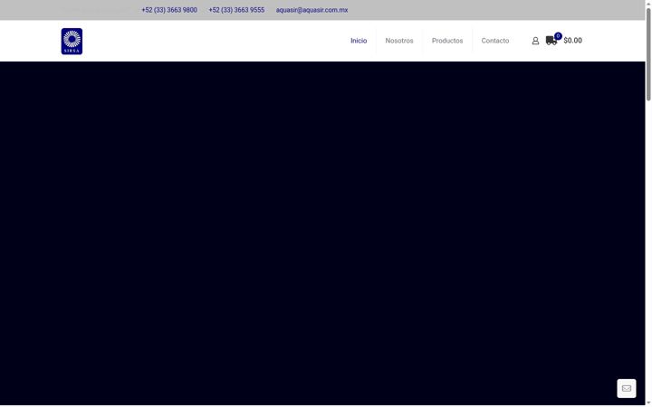 Snimka zaslona za aquasir.com.mx