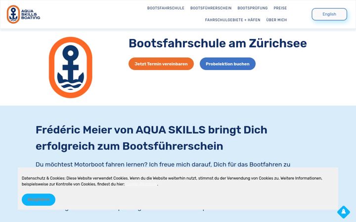 Snimka zaslona za aquaskills.ch