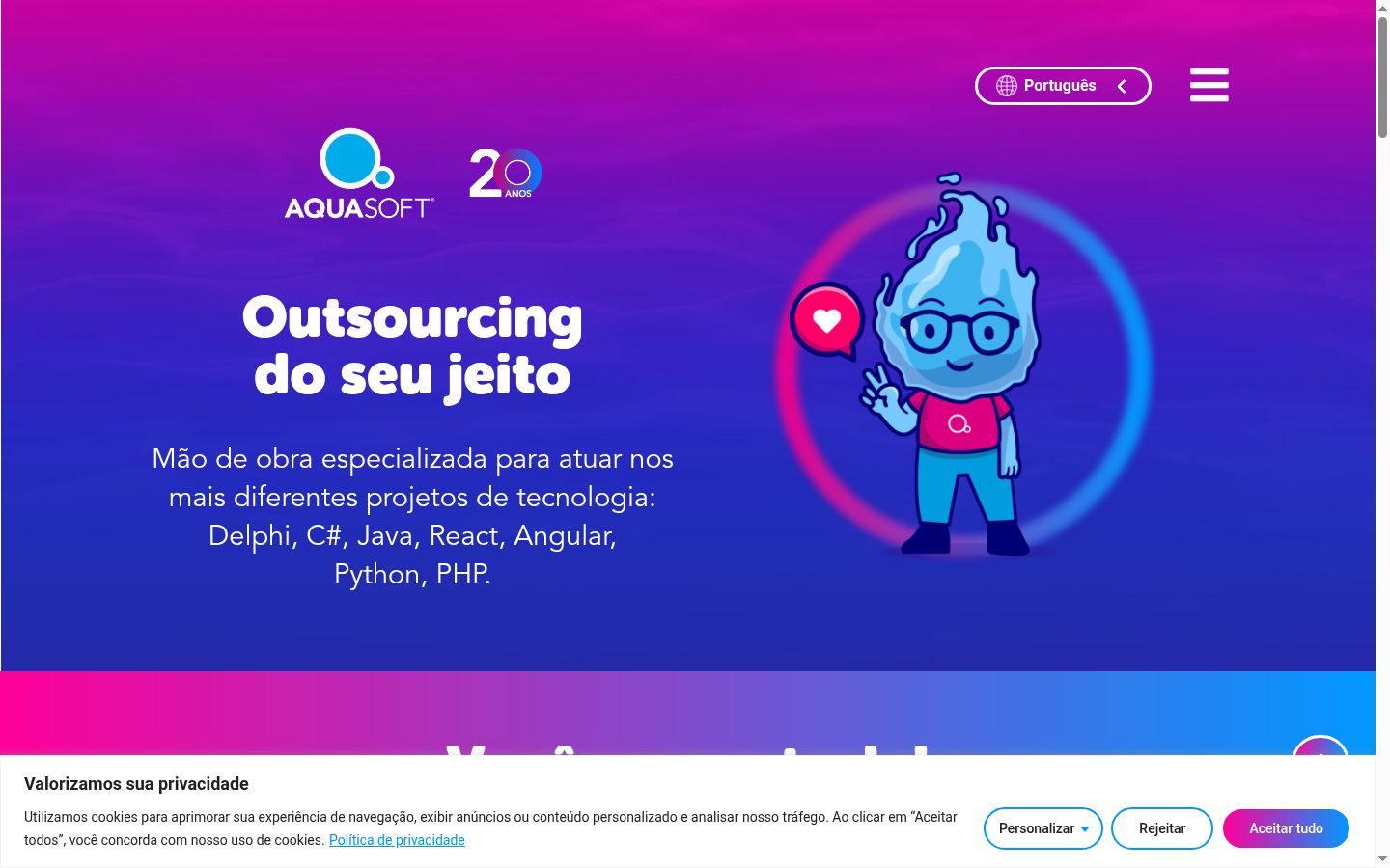 Screenshot of the consent banner shown before any interaction
