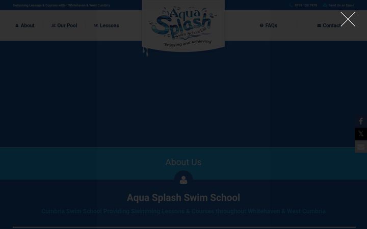 Screenshot of aquasplashswimschool.co.uk