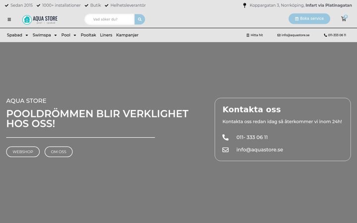Screenshot stránky aquastore.se
