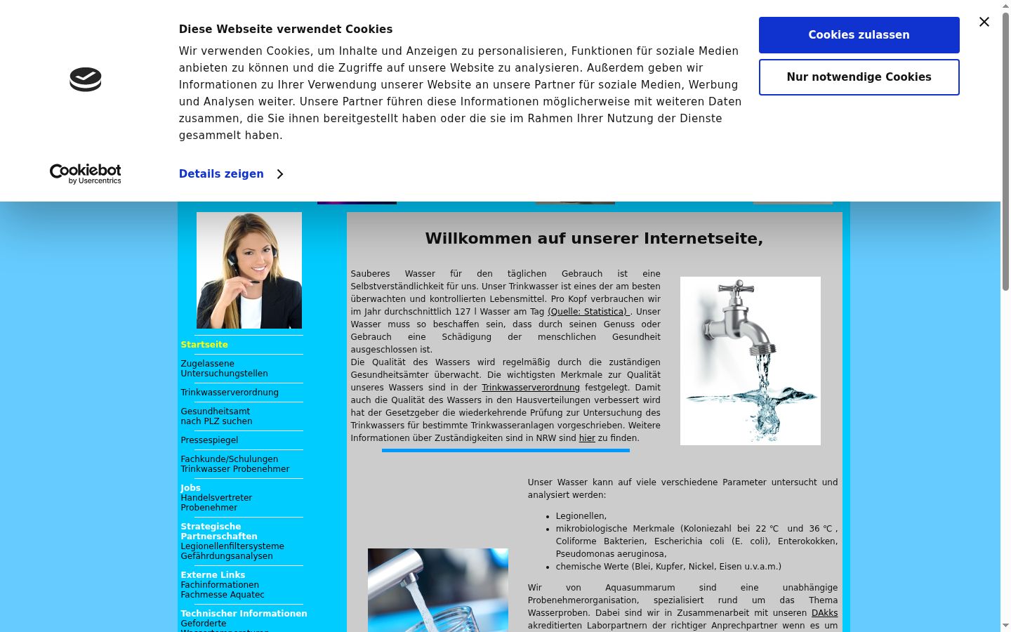 Screenshot des Einwilligungsbanners vor jeglicher Interaktion