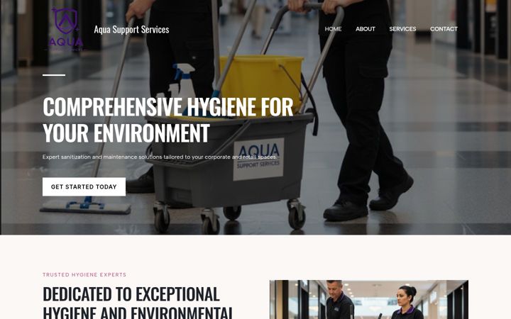 Screenshot of aquasupportservices.com